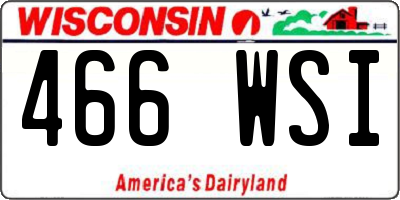 WI license plate 466WSI
