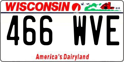 WI license plate 466WVE