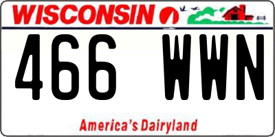 WI license plate 466WWN