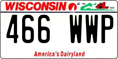 WI license plate 466WWP