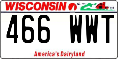 WI license plate 466WWT