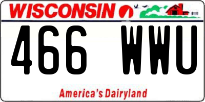 WI license plate 466WWU