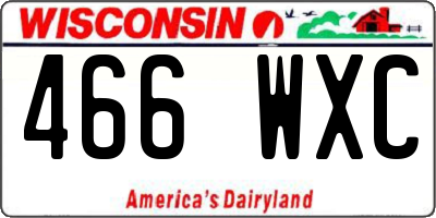WI license plate 466WXC