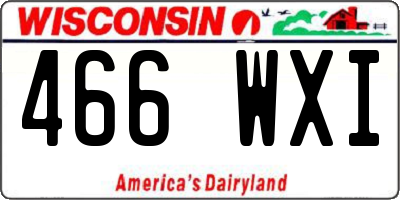 WI license plate 466WXI