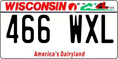 WI license plate 466WXL