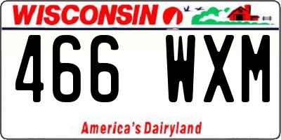 WI license plate 466WXM