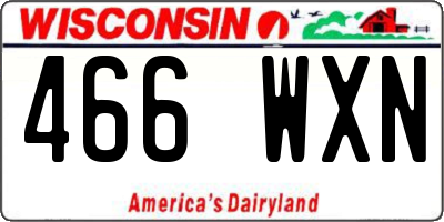 WI license plate 466WXN