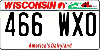 WI license plate 466WXO