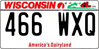 WI license plate 466WXQ