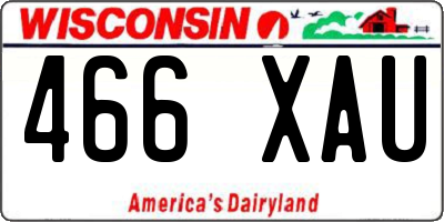 WI license plate 466XAU
