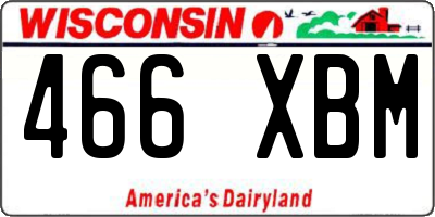 WI license plate 466XBM