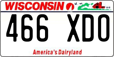 WI license plate 466XDO