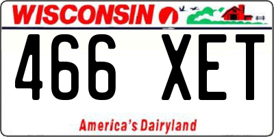 WI license plate 466XET