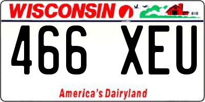 WI license plate 466XEU