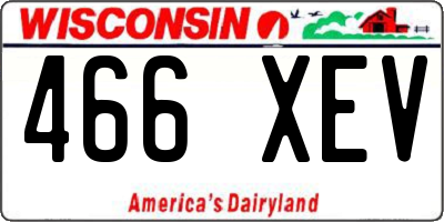 WI license plate 466XEV