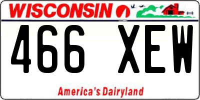 WI license plate 466XEW