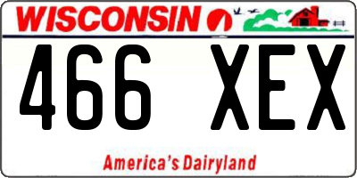 WI license plate 466XEX
