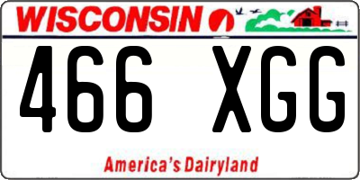 WI license plate 466XGG