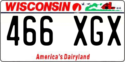 WI license plate 466XGX