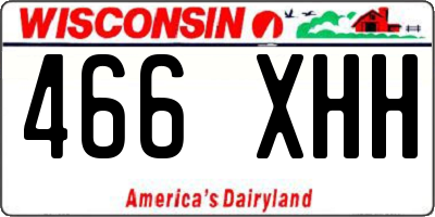 WI license plate 466XHH