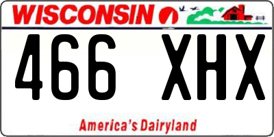 WI license plate 466XHX