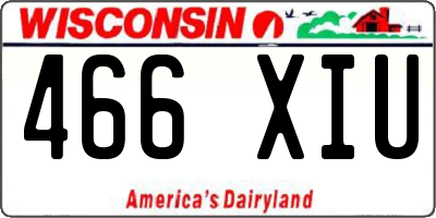 WI license plate 466XIU
