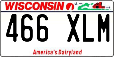 WI license plate 466XLM