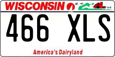 WI license plate 466XLS