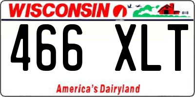 WI license plate 466XLT