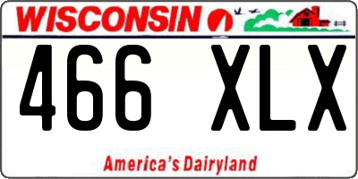 WI license plate 466XLX