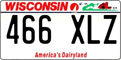 WI license plate 466XLZ