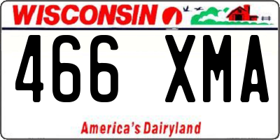 WI license plate 466XMA
