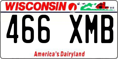 WI license plate 466XMB