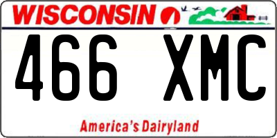 WI license plate 466XMC