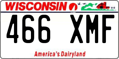 WI license plate 466XMF