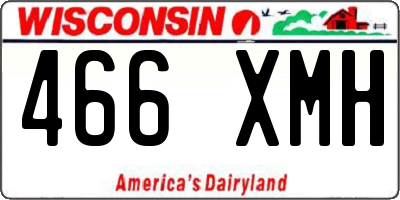 WI license plate 466XMH