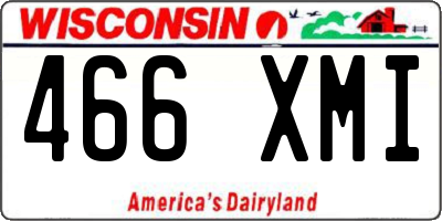 WI license plate 466XMI