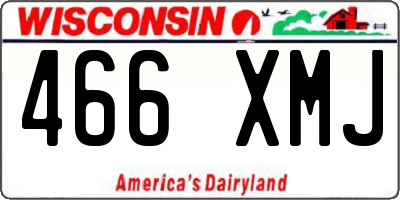 WI license plate 466XMJ