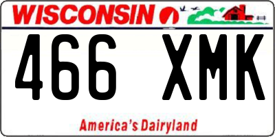 WI license plate 466XMK