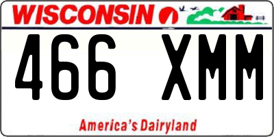 WI license plate 466XMM
