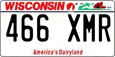 WI license plate 466XMR