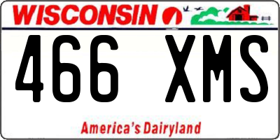 WI license plate 466XMS