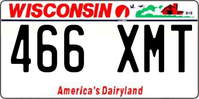 WI license plate 466XMT