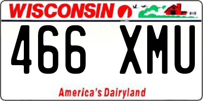 WI license plate 466XMU
