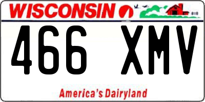 WI license plate 466XMV