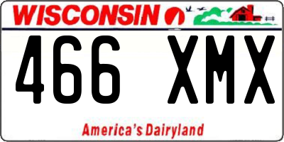 WI license plate 466XMX
