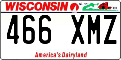 WI license plate 466XMZ