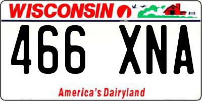 WI license plate 466XNA