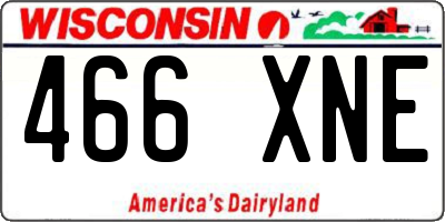 WI license plate 466XNE