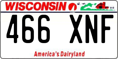 WI license plate 466XNF